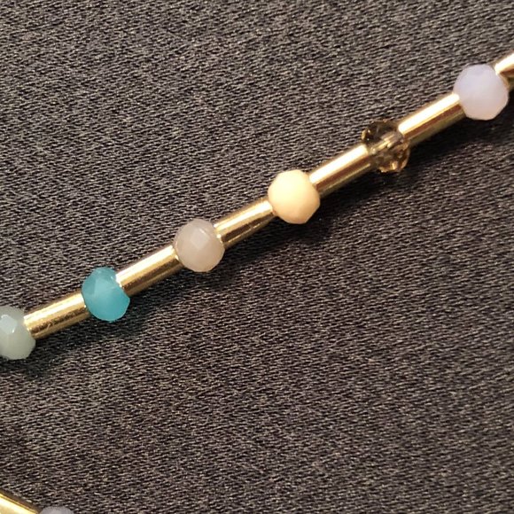 Hudson's Bay Shades of Sea Double-Layer Stone Necklace and Earrings Set. - Picture 6 of 10